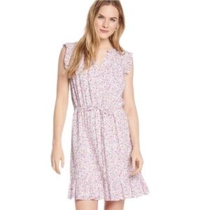 Draper James floral flutter popover tie waist dress size Small